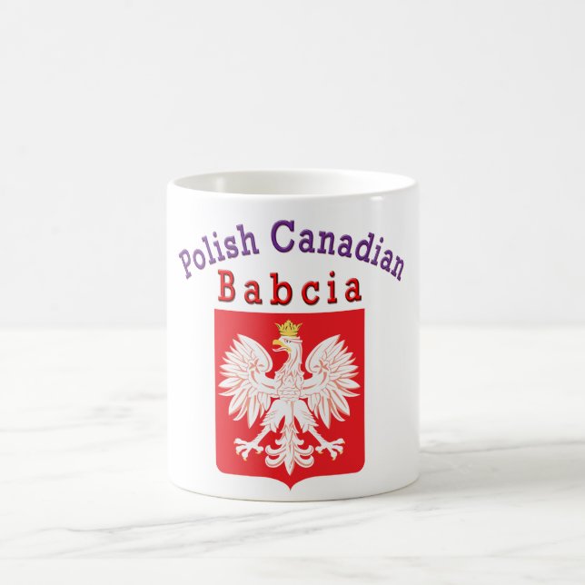 Polsk kanadensisk Eagle Shield Babcia Kaffemugg (Center)