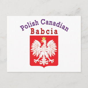Polsk kanadensisk Eagle Shield Babcia Vykort