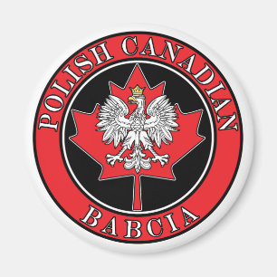 Polsk kanadensisk maple Löv Babcia Magnet