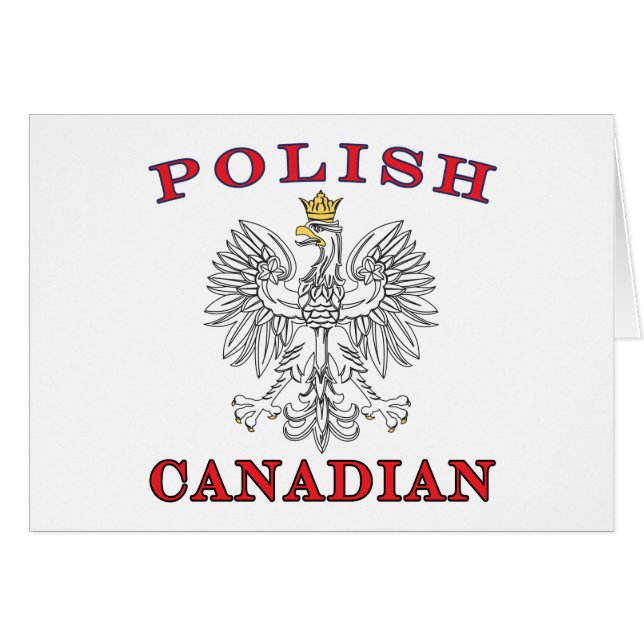 Polsk kanadensisk vit Eagle Hälsningskort (Framsidan Horizontal)