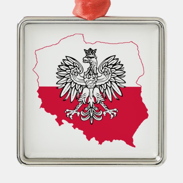 Polsk kartflagga Premium Ornament (Framsidan)