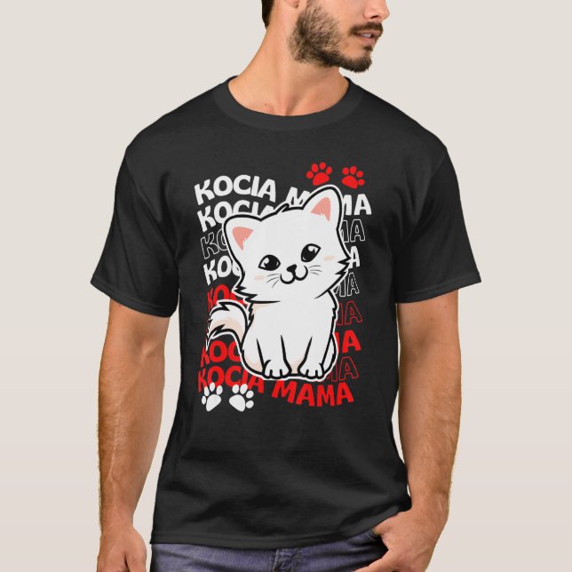 Polsk kattmamma  Kocia Mama T Shirt (Framsida)