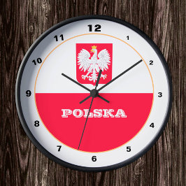 Polsk klocka, modern hemdekan, polsk Flagga Rund Klocka