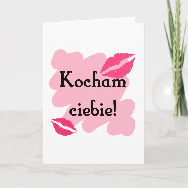 Polsk Kocham ciebie - älskar jag dig Helgkort (Framsida)