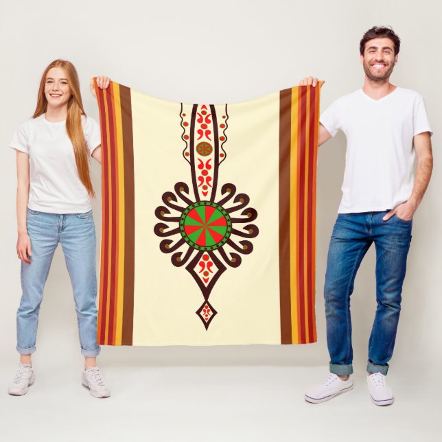 Polsk konststrimlad textilparzenica fleecefilt (På plats)