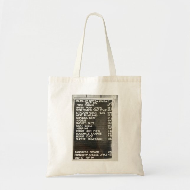 Polsk litauisk matvägg-meny B&W Tote Bag Tygkasse (Framsidan)