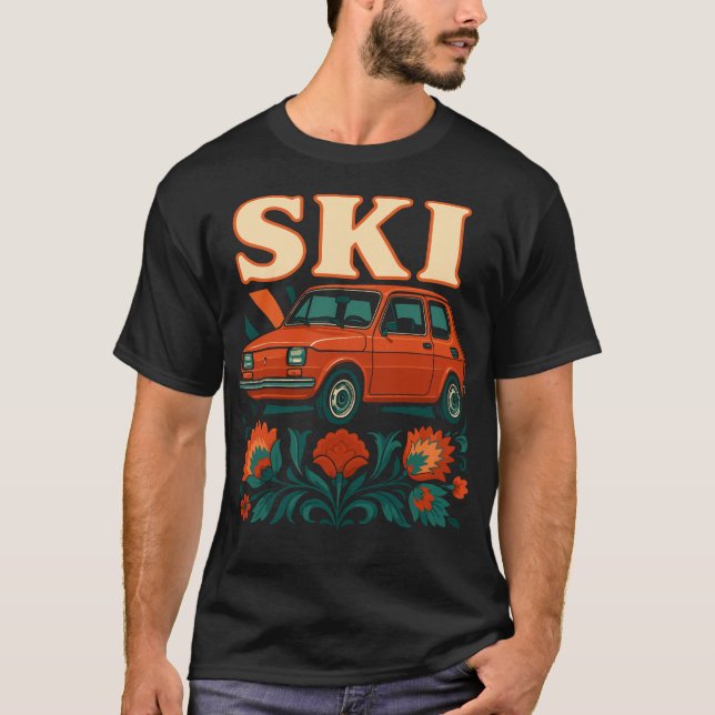 Polsk Maluch Retro Folkkonst T Shirt (Framsida)