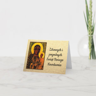 Polsk Merry Christmas Wesołych Świąt Vår Fru Kort