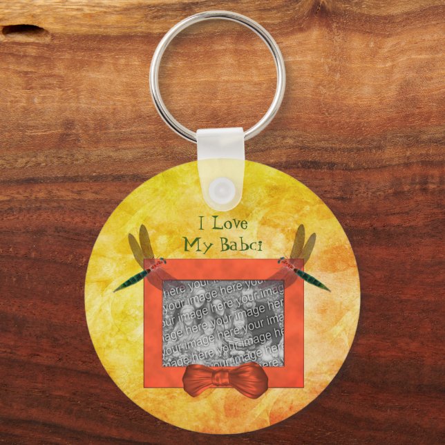 Polsk mormor Kärlek My Babci Dragonfly Nyckelring (Framsida)