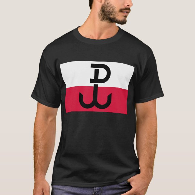 Polsk motståndsflagga t shirt (Framsida)