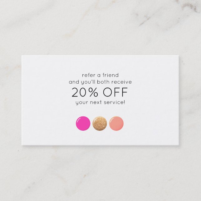 Polsk Nail Salon Manicurist Customer Referral (Framsida)