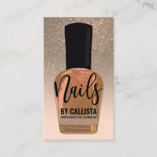 Polsk Nail-tekniker i guld Glitter, Nagel Visitkort