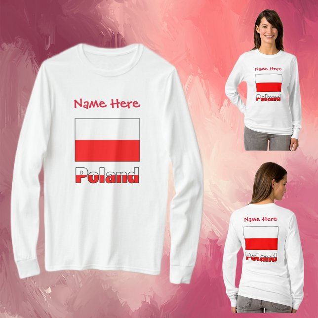 Polsk och polsk Personlig Kvinnor i Flagga T Shirt (Skapare uppladdad)