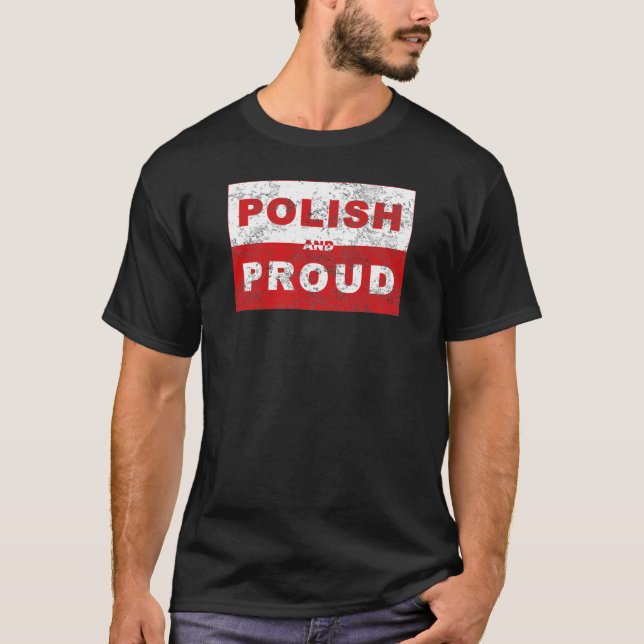 Polsk och stolt flagga t-shirt (Framsida)