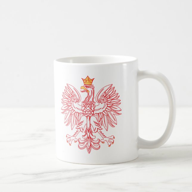 Polsk öre i rött kaffemugg (Höger)
