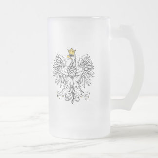 Polsk öre med Guld Krona Frostat Ölglas