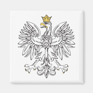 Polsk öre med Guld Krona Magnet