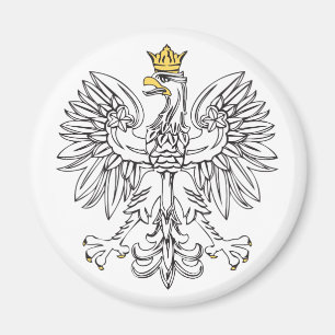 Polsk öre med Guld Krona Magnet