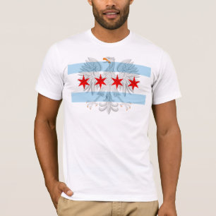 Polsk örn för Chicago flagga T-shirt