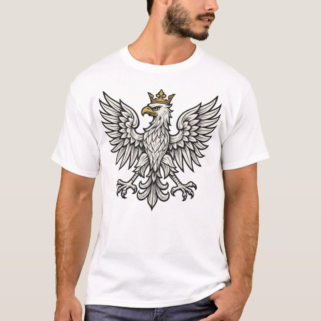 Polsk Örn Minimal Vapen T Shirt (Framsida)