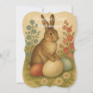 Polsk Påskhare Rabbit Wesolych Swiat Inbjudningar