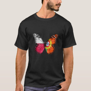 Polsk portugisisk Flagga Butterfly T Shirt