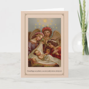 Polsk religiös julkort för vintage helgkort