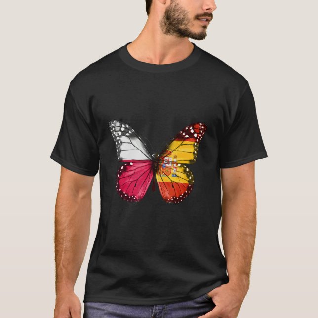 Polsk Spansk Flaggfjäril T Shirt (Framsida)