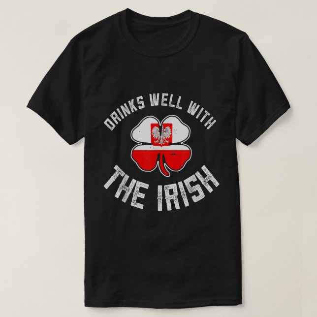 Polsk St patricks day dricker väl med Irish Pola T Shirt (Design framsida)