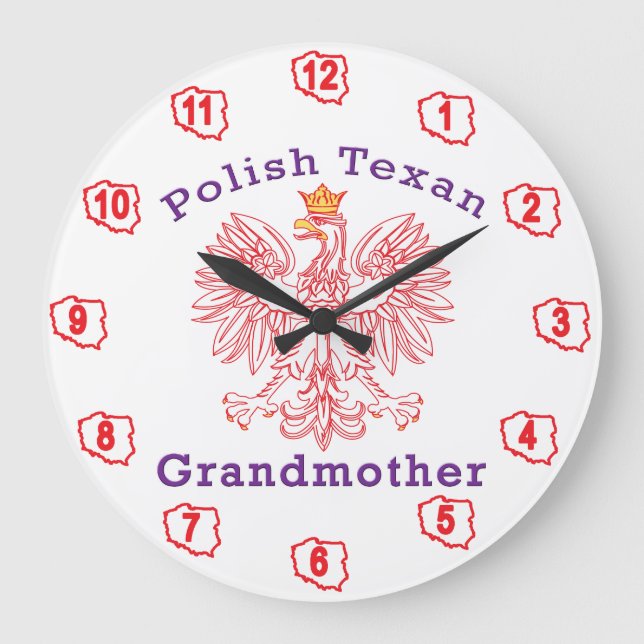 Polsk Texan Eagle Grandmor Stor Klocka (Framsida)