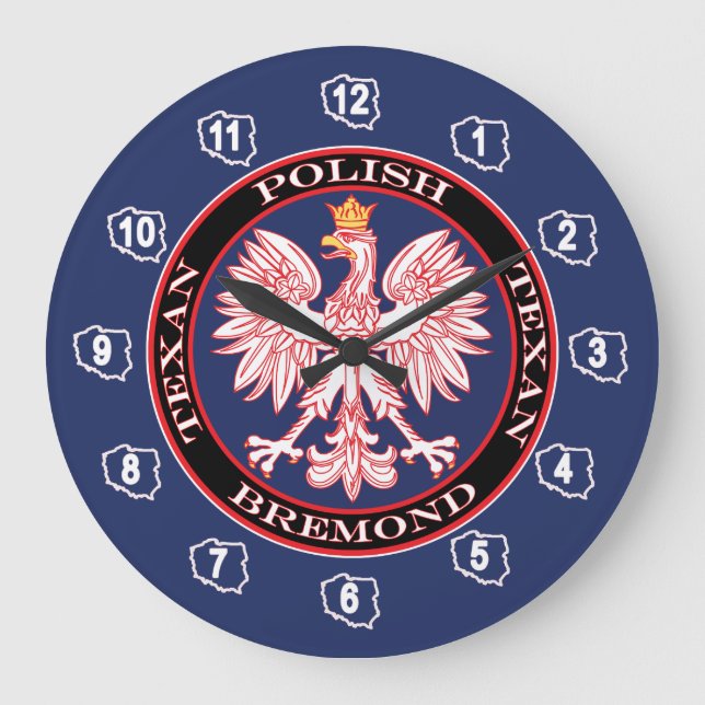 Polsk Texan för Bremond runda Stor Klocka (Framsida)