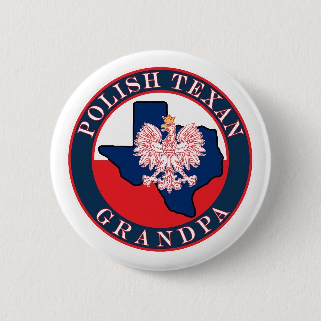 Polsk texan Grandpa Round Knapp (Framsida)