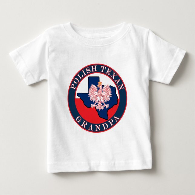 Polsk texan Grandpa Round T Shirt (Framsida)