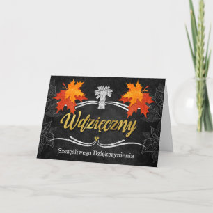 Polsk Thanksgiving tacksam Blessings Chalk Helgkort