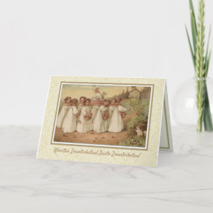 Polsk Vintage Påsk Religiösa Pascha Helgdag Car Helgkort