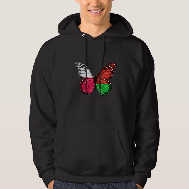 Polsk vitrysk Flagga Butterfly Hoodie (Framsida)