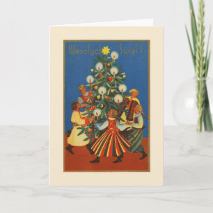 Polsk Wesołych Świąt för vintage julkort Helgkort