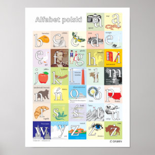 Polska alfabet Poster