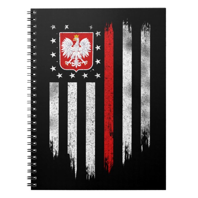 Polska American Flagga Combo Polen Usa Polska Anteckningsbok (Framsidan)