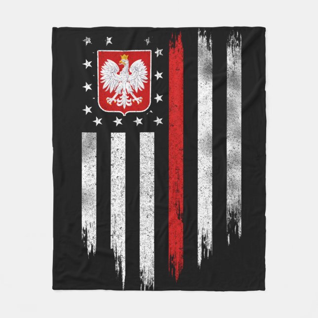 Polska American Flagga Combo Polen Usa Polska Fleecefilt (Framsidan)