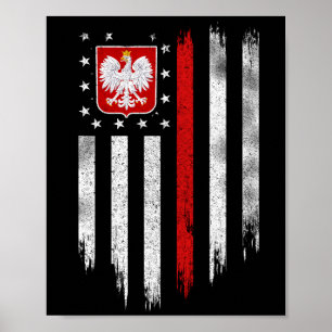 Polska American Flagga Combo Polen Usa Polska Poster