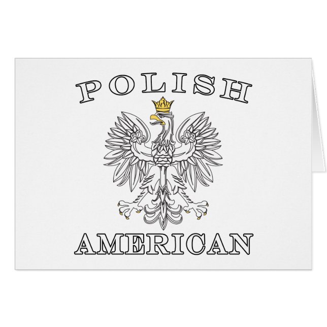Polska American White Eagle Hälsningskort (Framsidan Horizontal)