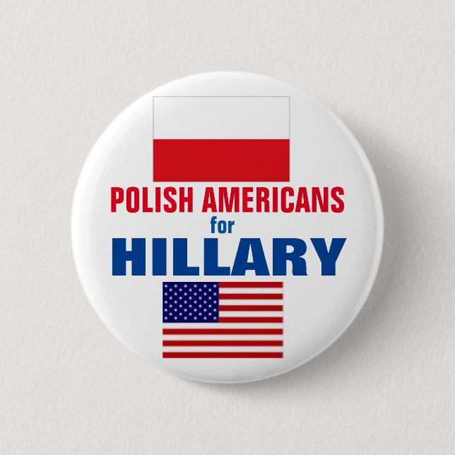 Polska amerikaner för Hillary 2016 Knapp (Framsida)