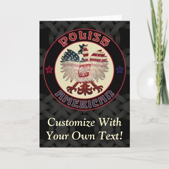 Polska amerikanska Eagle Hälsning Helgkort (Framsida)