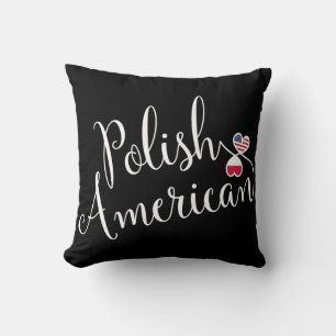 Polska amerikanska entwed Hearts Throw Cushion Kudde