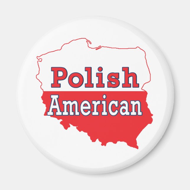 Polska amerikanska Karta Magnet (Framsidan)