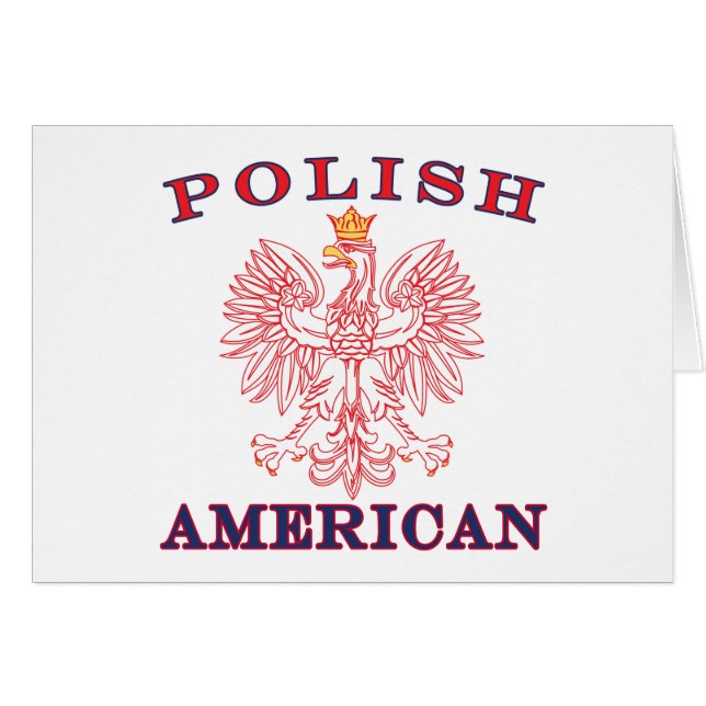 Polska amerikanska röda Eagle Hälsningskort (Framsidan Horizontal)