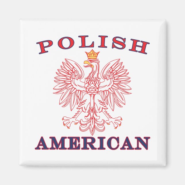 Polska amerikanska röda Eagle Magnet (Framsidan)