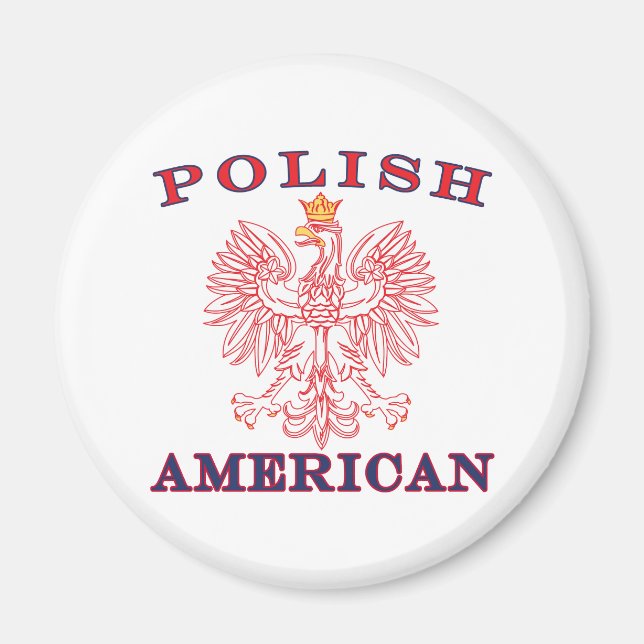 Polska amerikanska röda Eagle Magnet (Framsidan)