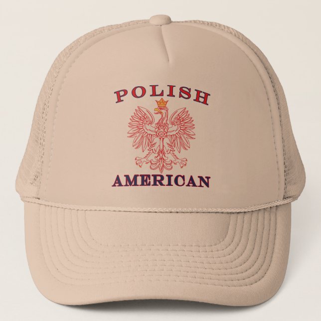 Polska amerikanska röda Eagle Truckerkeps (Framsida)